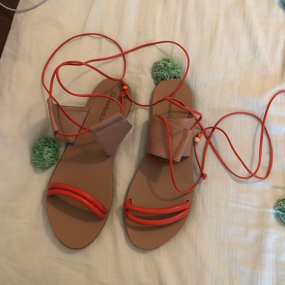 Orange straps sandals